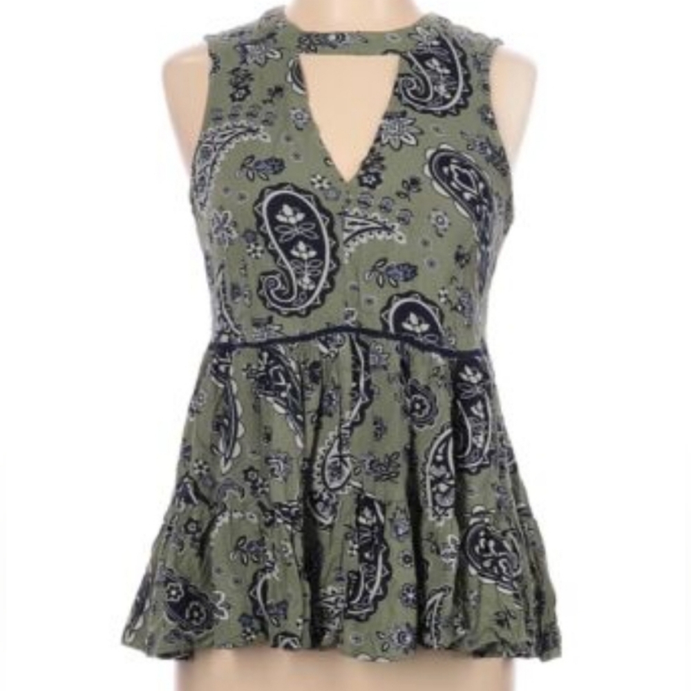 True craft peplum Paisley top SZ Large EUC